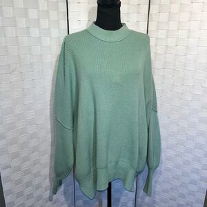 Free People Easy Street Tunic Pullover Sweater Teal Mint Size Medium Oversized